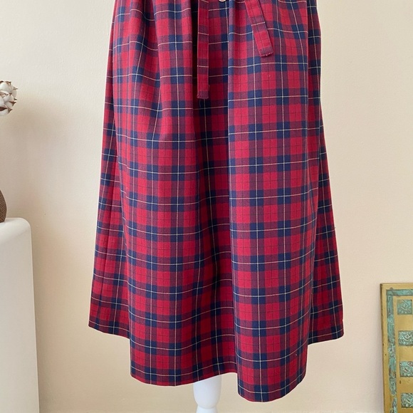Vintage Plaid Dress with Pockets Red Maternity Sz L/XL - Picture 8 of 13